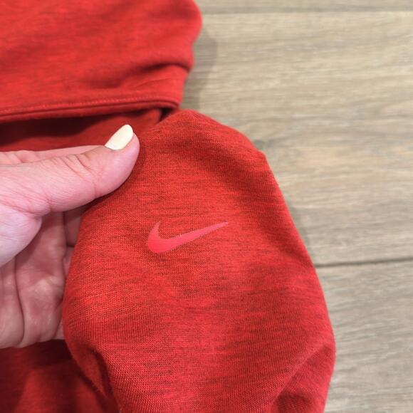 NIKE Heathered Red‎ Rolled Cowl Neck Long Sleeve Pullover Sweatshirt Top Size S - Picture 9 of 13